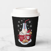 サンタクリスマスミルクとクッキーラテファミリークリスマス 紙コップ (正面)