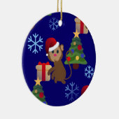 サンタクリスマスモンキー絵文字 セラミックオーナメント (右)