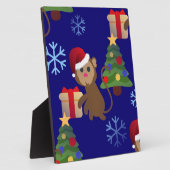 サンタクリスマスモンキー絵文字 フォトプラーク (側面)