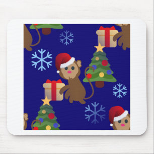 サンタクリスマスモンキー絵文字 マウスパッド