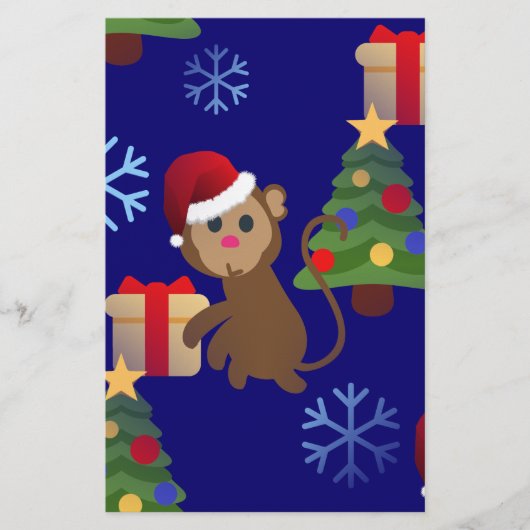 サンタクリスマスモンキー絵文字 便箋 (正面)