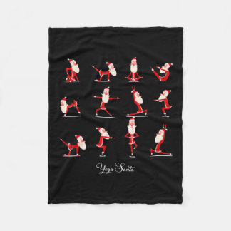 サンタクリスマスヨガポーズサンタナマステナマスリー フリースブランケット