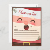 サンタクリスマスリスト子供へ シーズンポストカード (正面/裏面)