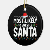 サンタクリスマスレスリング セラミックオーナメント (左)