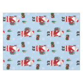 サンタクリスマスレッドワインデコールフェスティバルホリデー テーブルクロス (正面(横))