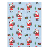 サンタクリスマスレッドワインデコールフェスティバルホリデー テーブルクロス (正面)