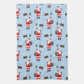 サンタクリスマスレッドワインフェスティバルホリデー キッチンタオル (縦)