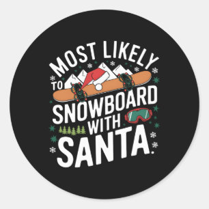 サンタクリスマスワインとスノーボードに最も近い ラウンドシール