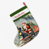 サンタクリスマス列車 ラージクリスマスストッキング (裏面 (吊り時))