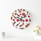 サンタクリスマス小妖精や小人の壁時計 ラージ壁時計 (ホーム)