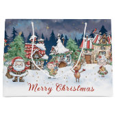 サンタクリスマス小妖精や小人ルドルフ抱き枕 ラージペーパーバッグ (正面)