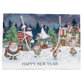 サンタクリスマス小妖精や小人ルドルフ抱き枕 ラージペーパーバッグ (裏面)