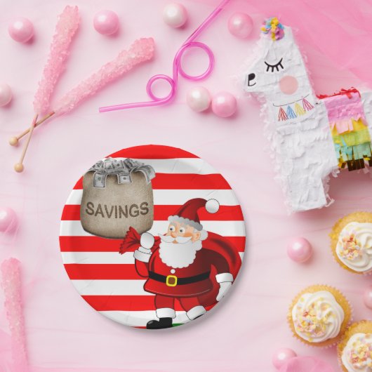 サンタクリスマス紙プレート ペーパープレート (パーティー)