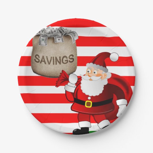 サンタクリスマス紙プレート ペーパープレート (正面)