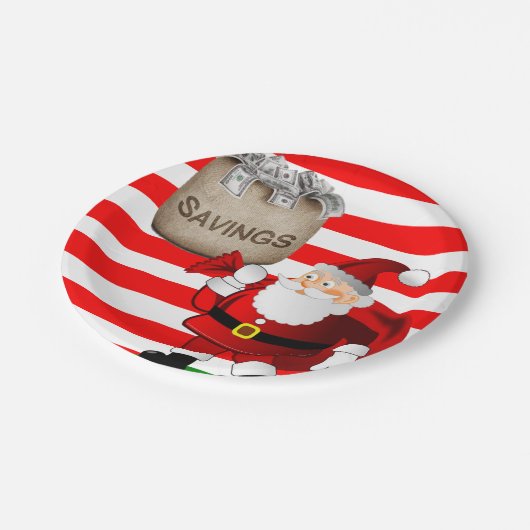 サンタクリスマス紙プレート ペーパープレート (アングル)