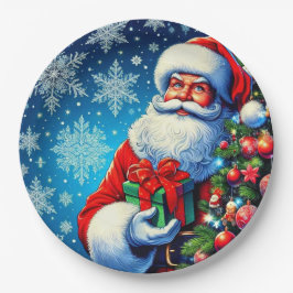 サンタクリスマス紙プレート! ペーパープレート