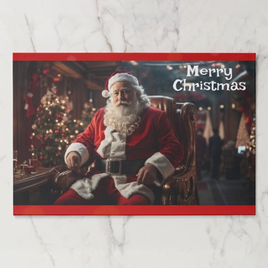 サンタクリスマス紙ランチョンマット25パッドごと ペーパーパッド (正面)