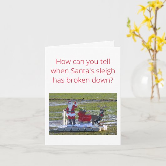 サンタクリスマス カード (黄色い花)