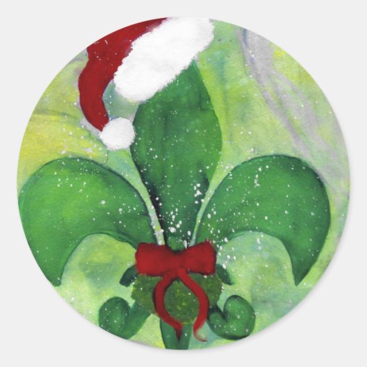 サンタクリスマス（紋章の）フラ・ダ・リホリデーカード ラウンドシール (正面)