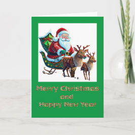サンタクリスマス、5" x 7"折り畳みクリスマスカード カード