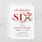 サンタクリス6歳の誕生日 クリスマスパーティー 招待状 (正面)