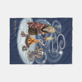 サンタクリス&ウィルバーファイアサイドフレンズフリース 空白の フリースブランケット (正面(横))