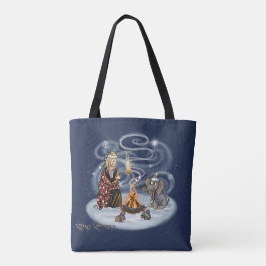 サンタクリス&ウィルバーファイアーサイドフレンズトートバッグ トートバッグ (裏面)