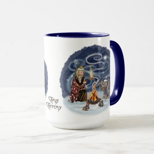 サンタクリス&ウィルバーファイアーサイドフレンズMug マグカップ (正面右)