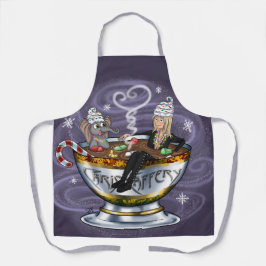 サンタクリス&ウィルバーホットタビンオールオーバープリント エプロン