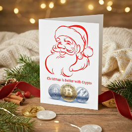 サンタクリプトレッドクリスマスカード