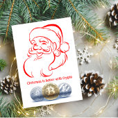 サンタクリプトレッドクリスマスカード
