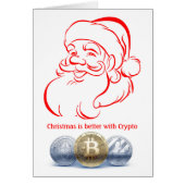 サンタクリプトレッドクリスマスカード (正面)