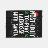 サンタクリ遊スとラクロスする可能性が最も高い フリースブランケット (正面(横))