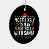 サンタクリ遊スマスでサッカーをする可能性が最も高い セラミックオーナメント (右)