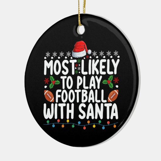 サンタクリ遊スマスでサッカーをする可能性が最も高い セラミックオーナメント (左)