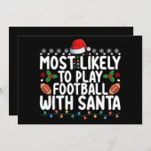 サンタクリ遊スマスでサッカーをする可能性が最も高い 招待状 (正面/裏面)