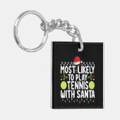 サンタクリ遊スマスでテニスをする可能性が最も高い キーホルダー (正面左)