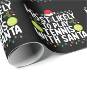 サンタクリ遊スマスでテニスをする可能性が最も高い ラッピングペーパー (ロールコーナー)