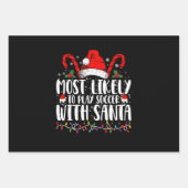 サンタクリ遊スマスとサッカーをする可能性が最も高い ラッピングペーパーシート (正面)