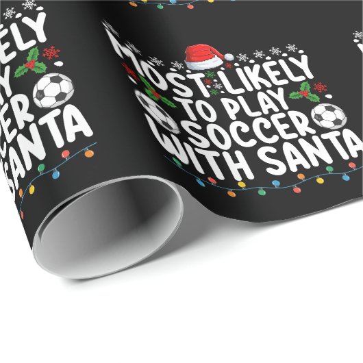 サンタクリ遊スマスとサッカーをする可能性が最も高い ラッピングペーパー (ロールコーナー)