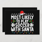 サンタクリ遊スマスとサッカーをする可能性が最も高い 招待状 (正面/裏面)