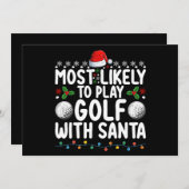 サンタクリ遊スマスホリでゴルフをする可能性が高い 招待状 (正面/裏面)