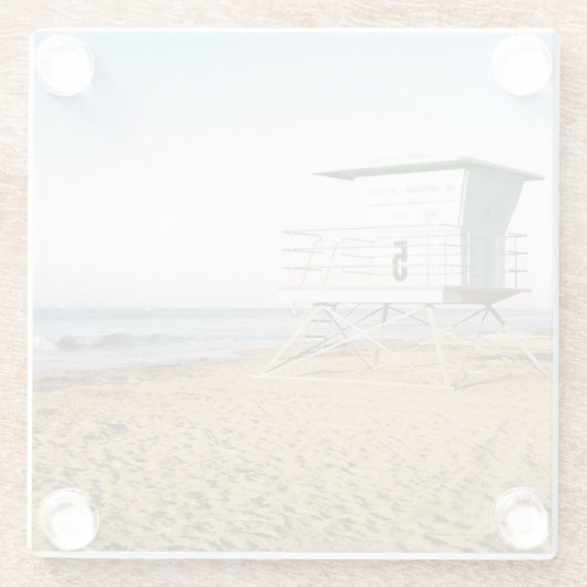 サンタクルスのライフガードタワー ガラスコースター (裏面)