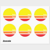 サンタクルスのレトロのステッカー ラウンドシール (シート)