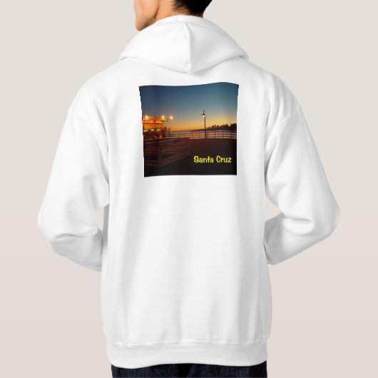 サンタクルスの日没のフード付きスウェットシャツ パーカ (裏面)