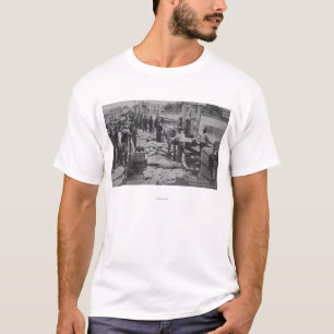 サンタクルス、カリフォルニア-漁師の波止場場面 Tシャツ