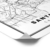 サンタクルーズの地図 ポスター (角)