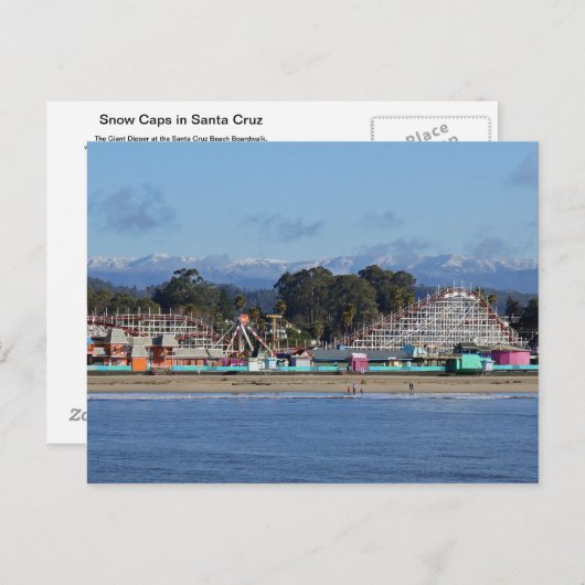 サンタクルーズはがき内の雪のキャップ ポストカード (正面/裏面)