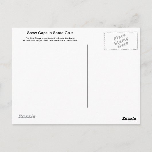 サンタクルーズはがき内の雪のキャップ ポストカード (裏面)