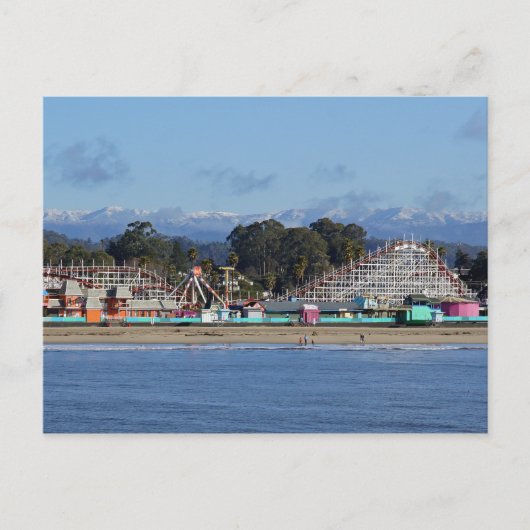 サンタクルーズはがき内の雪のキャップ ポストカード (正面)